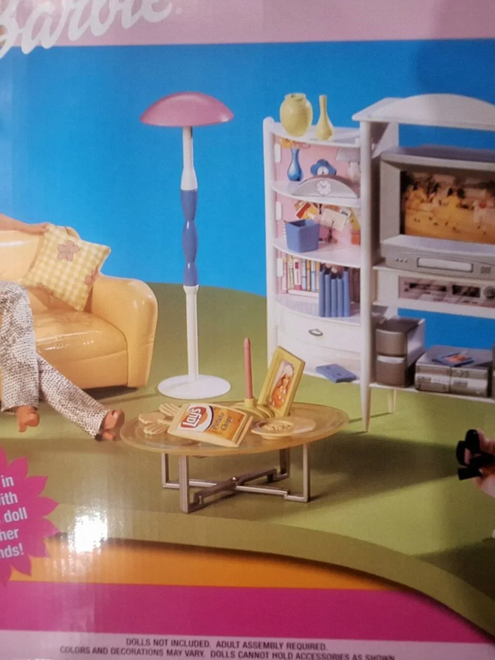 Vintage 1999 Barbie Light-Up Family Room Playset